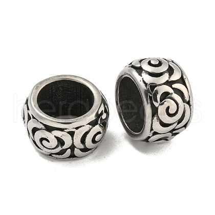 316 Surgical Stainless Steel Large Hole Beads STAS-Q326-10AS-06-1