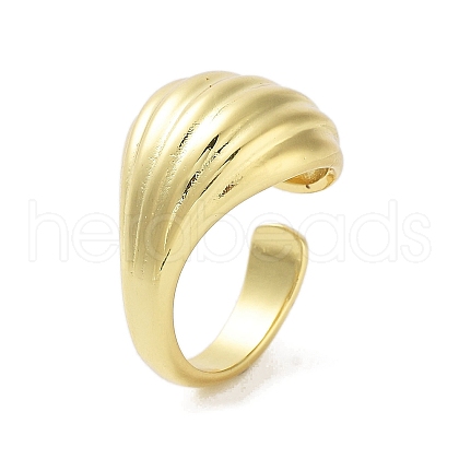 Rack Plating Brass Cuff Rings RJEW-D025-01G-1