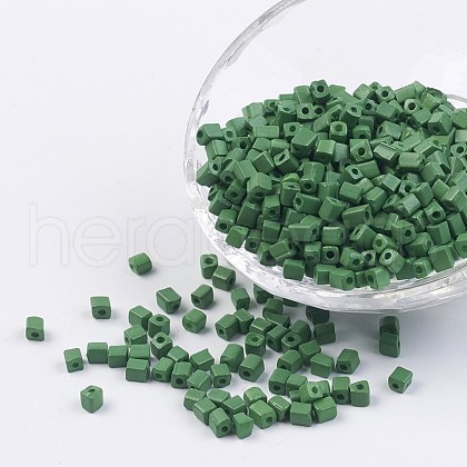 Cube Opaque Colours Glass Seed Beads SEED-R026-A12-1