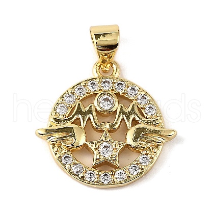 Brass Micro Pave Cubic Zirconia Pendants KK-M324-02B-G-1