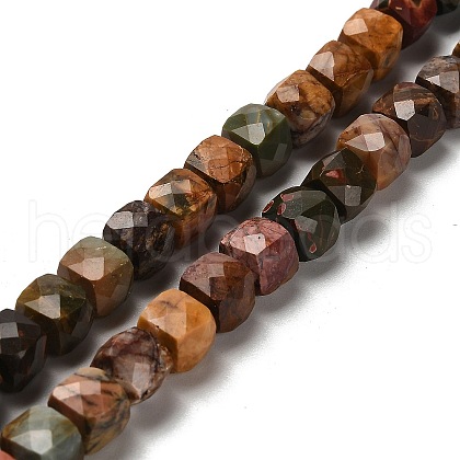 Natural Polychrome Jasper/Red Picasso Jasper Beads Strands G-H078-C19-01-1