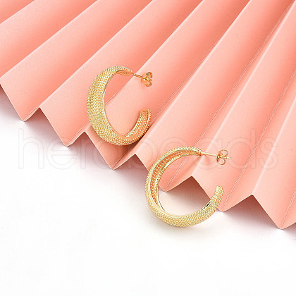 Brass Stud Earrings KK-T074-46G-1