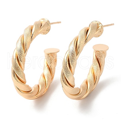 Brass Twist Rope Stud Earrings Findings EJEW-Q765-01G-1