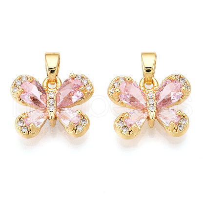 Brass Micro Pave Cubic Zirconia Charms KK-N254-229G-1