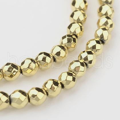 Eco-Friendly Long-Lasting Plated Non-magnetic Synthetic Hematite Smooth Beads Strands G-I175-34-3mm-G-1
