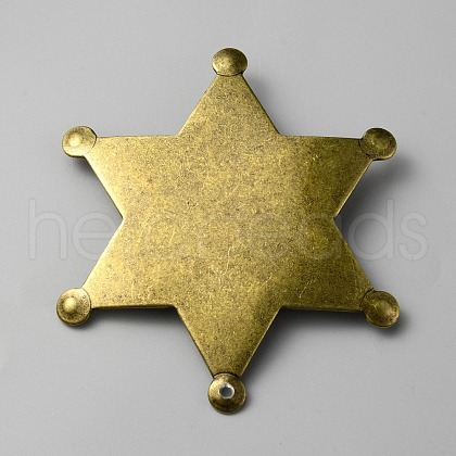 Blank Star Iron Brooch Findings IFIN-WH0070-16AB-1