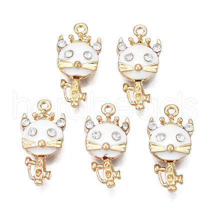 Rack Plating Alloy Enamel Pendants ENAM-T011-143B-1