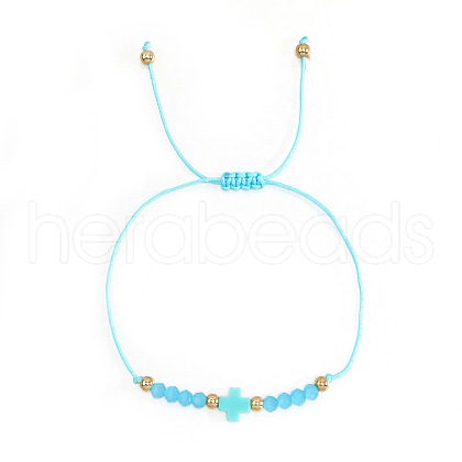 Bohemian Style Glass Braided Beads Bracelets EW0556-3-1