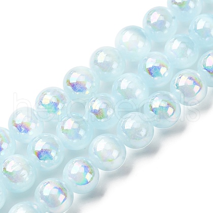 Plating Natural Selenite Beads Strands G-G120-A01-03-03-1