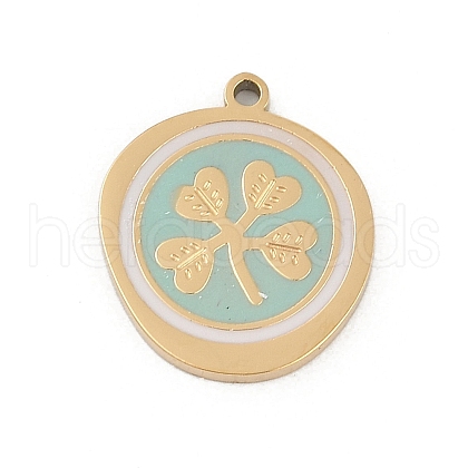304 Stainless Steel Enamel Pendants STAS-I325-101G-1