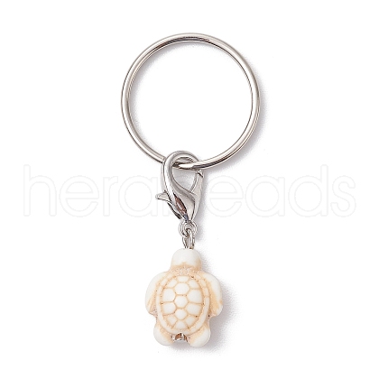 Turtle Dyed Synthetic Turquoise Keychain KEYC-JKC00962-02-1