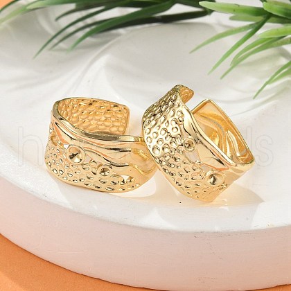 Brass Cuff Rings for Women RJEW-B119-06G-1