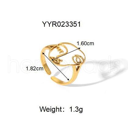 304 Stainless Steel Cuff Rings for Women HY5627-4-1