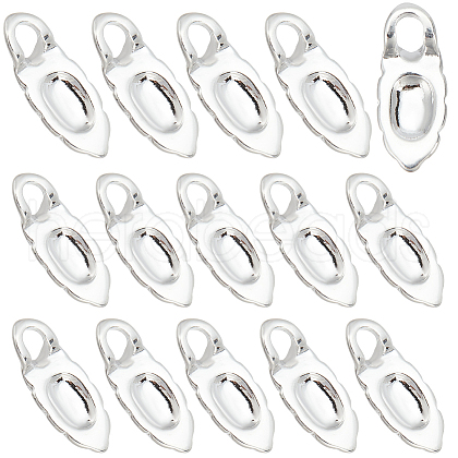 SUNNYCLUE 30Pcs Brass Glue-on Flat Pad Bails KK-SC0005-43-1