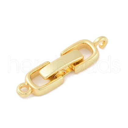 Rack Plating Brass Fold Over Clasps KK-A224-25A-G-1