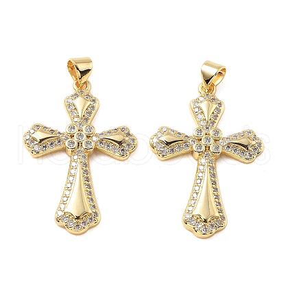 Brass Micro Pave Cubic Zirconia Pendants KK-R229-10G-E-1