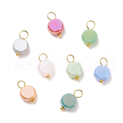 Electroplate Opaque Glass Charms PALLOY-JF01538-1