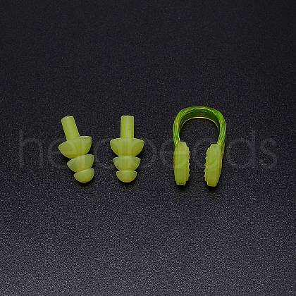Silicone Nose Clip & Earplug Set AJEW-WH0240-32B-1