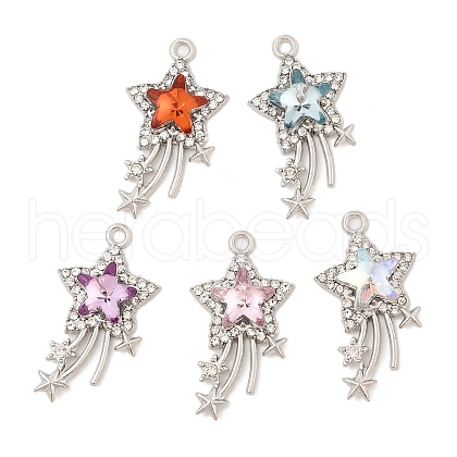 Rack Plating Alloy Acrylic Pendants PALLOY-S035-01P-A-1