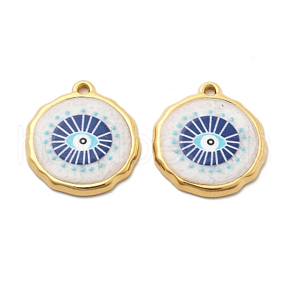 IP Plating(IP) 304 Stainless Steel Enamel Pendants STAS-A103-01G-02-1
