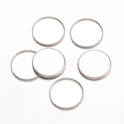Tarnish Resistant 316 Surgical Stainless Steel Milled Edge Bezel Cups STAS-K099-01-15mm-P-1