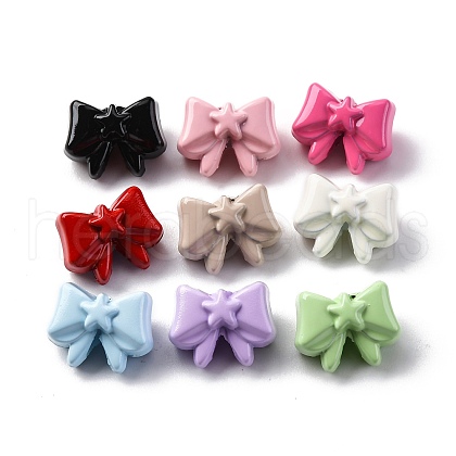 9 Colors Spray Painted Alloy Beads PALLOY-V002-20-1