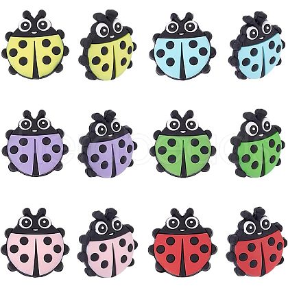 CHGCRAFT 12Pcs 6 Colors Food Grade Eco-Friendly Silicone Beads SIL-CA0001-18-1