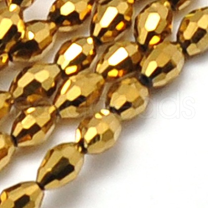 Electroplate Glass Beads Strands X-EGLA-J013-4X6mm-F11-1