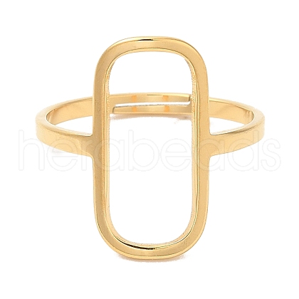 Ion Plating(IP) 304 Stainless Steel Hollow Rectangle Adjustable Ring for Women RJEW-M149-31G-1
