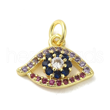 Brass Micro Pave Cubic Zirconia Charms KK-M283-15E-02-1