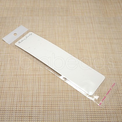 Rectangle Necklace Display Sets Cardboard Paper Cards and Self Adhesive Cellophane Bags NDIS-M001-02-1