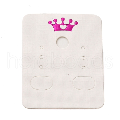 50Pcs Rectangle Paper Crown Print Earring Display Cards X1-CDIS-M008-01B-1
