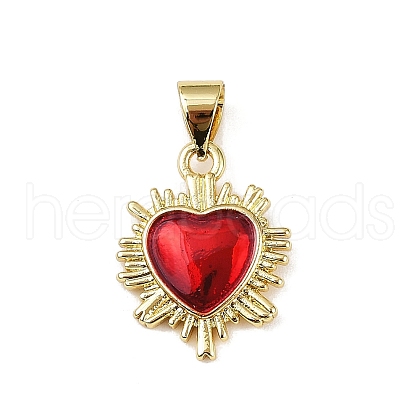 Brass Enamel Pendants KK-R230-08G-01-1