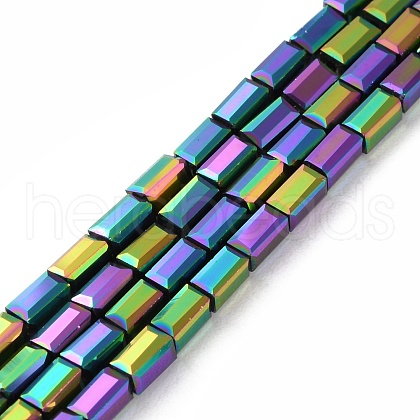 Electroplate Transparent Glass Beads Strands EGLA-H106-01A-FP01-1