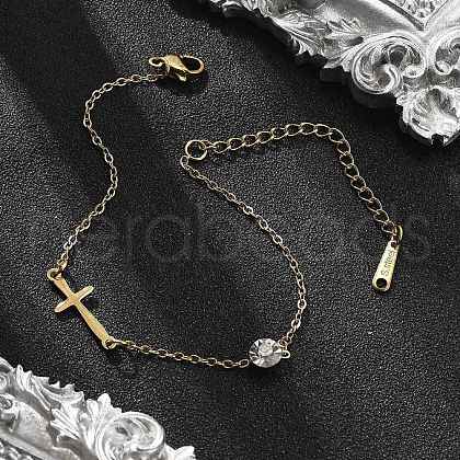 201 Stainless Steel Cable Chain Bracelets BJEW-H205-01E-G-1