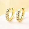 Brass Micro Pave Clear Cubic Zirconia Hoop Earrings EJEW-Z121-13G-1