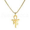 Egyptian 304 Stainless Steel Eye of Ra Ankh Cross Pendant Box Chain Necklaces FS-WG026EA-02-3