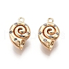 Brass Micro Pave Clear Cubic Zirconia Pendants KK-G436-25G-2