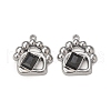 Rack Plating Alloy Glass Pendants PALLOY-P291-15B-02-2