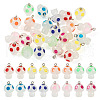 32Pcs 8 Colors Luminous Transparent Resin Pendants FIND-TA0002-48-10