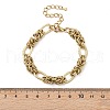 Punk Hiphop Styles 304 Stainless Steel Rings Knot Link Chain Bracelets for Women  BJEW-Z084-03G-5