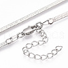 Brass Flat Snake Chain Necklaces for Women Men NJEW-N054-03P-2