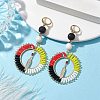 Bohemia Handmade Woven Glass Seed Beads Leverback Earrings EJEW-MZ00149-2