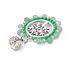 3Pcs 3 Styles Faceted Round Natural Green Aventurinee & Tourmaline & Apatite & Glass Seed Beads European Dangle Charms PALLOY-MZ00275-5