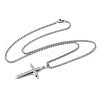 304 Stainless Steel Crystal Rhinestone Religion Cross Pendant Necklaces NJEW-H065-11P-2