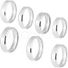 DICOSMETIC 14Pcs 7 Size 201 Stainless Steel Plain Band Ring for Men Women RJEW-DC0001-06B-1