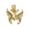 Brass Micro Pave Cubic Zirconia Pendants KK-U005-03D-G-1