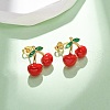 Brass Enamel Stud Earrings EJEW-D322-06G-03-2
