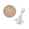 Heart Angel ABS Plastic & Acrylic Imitation Pearl Pendant Decorations HJEW-JM03160-02-3