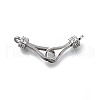 Brass Micro Pave Clear Cubic Zirconia Hook and S-Hook Clasps KK-D312-10P-1